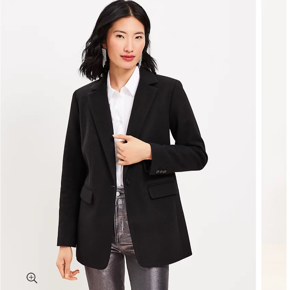 Petite brushed herringbone blazer